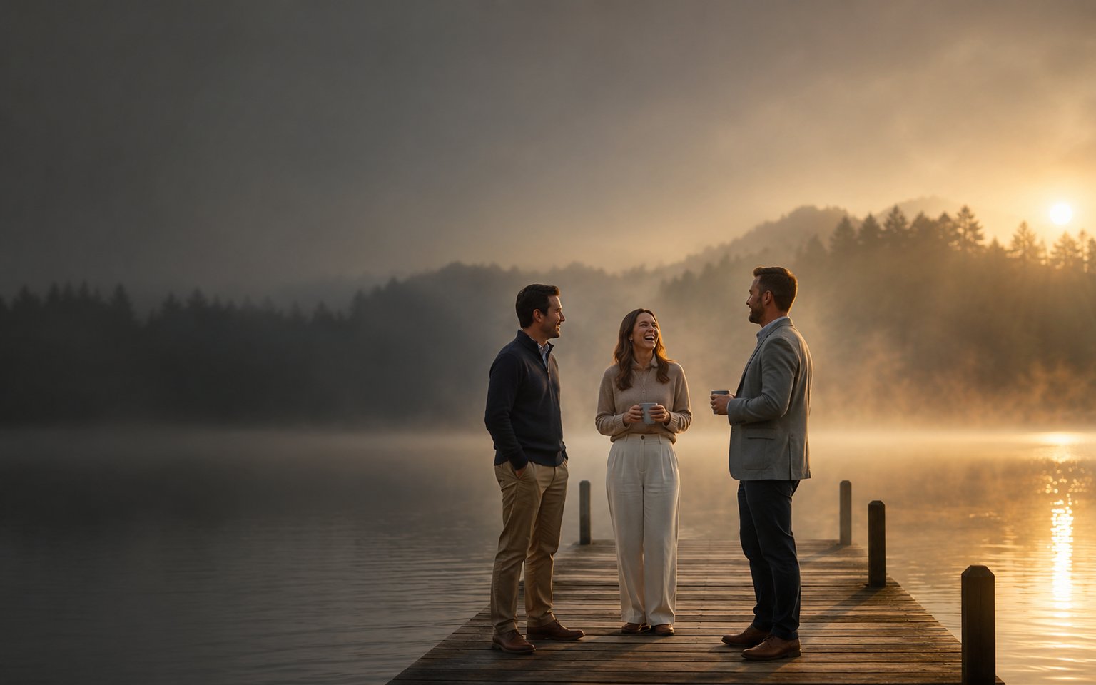 Menschen im Morgenlicht — i2U Networking